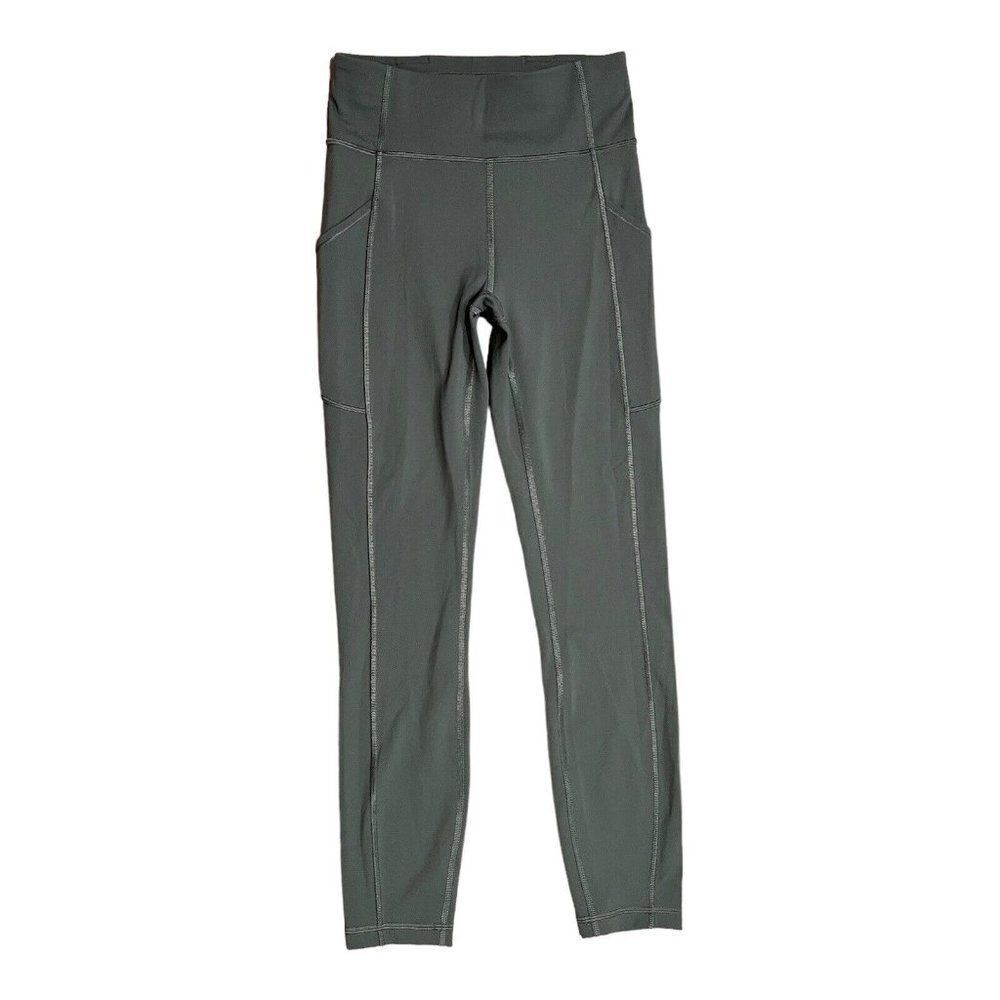 Lululemon Leggings Womens 4 Green Tight Invigorate High Rise 25" Everlux Pockets